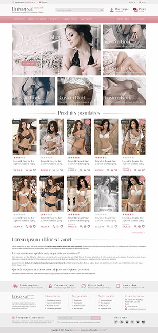 Thème Prestashop Universal Lingerie